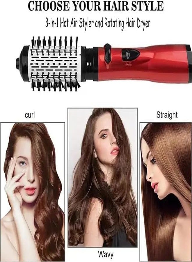 medhz - 3-in-1 Hot Air Brush, Rotating Hair Dryer with 2 Interchangeable Brushes, Curler Straightener Dryer, 3 Temperature Settings (GREY) - Image 4
