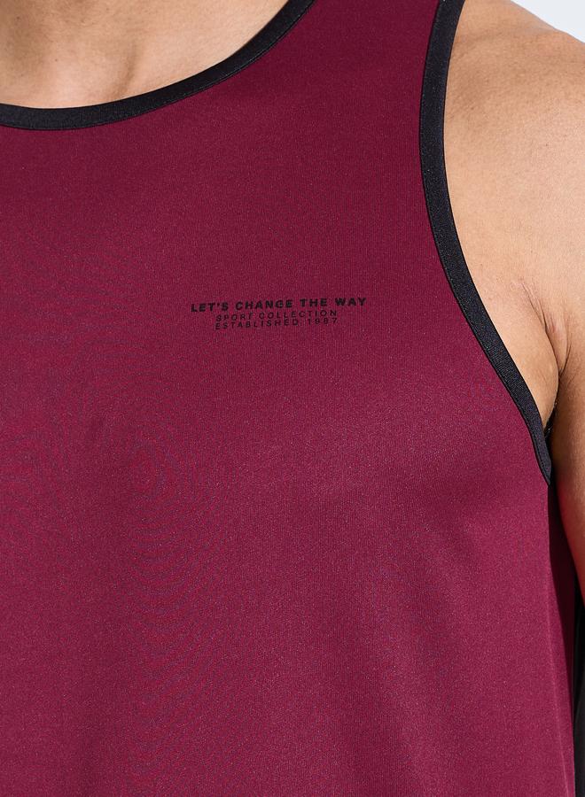 Styli Color Block Printed Regular Fit Tank Top - Image 3