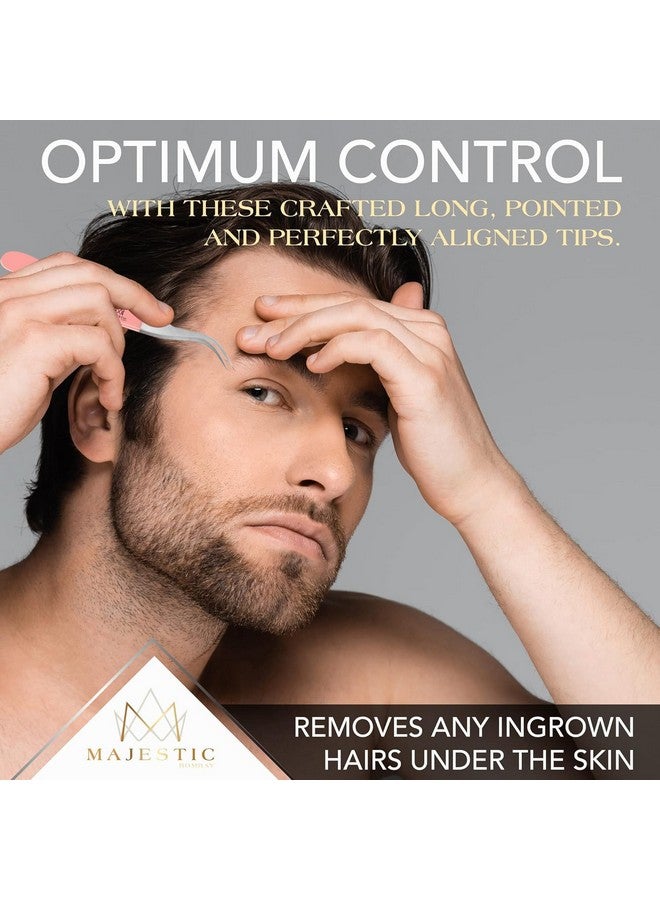 Majestic Bombay Surgical Tweezers for Ingrown Hair - Precision Sharp Needle Nose Pointed Tweezers for Splinters, Ticks & Glass Removal - Best for Eyebrow Hair, Facial Hair Removal (Light Pink) - Image 4