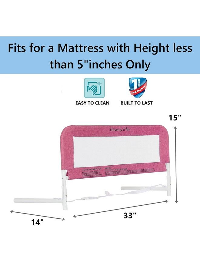Dream On Me Lightweight Mesh Security Adjustable Bed Rail For Toddler With Breathable Mesh Fabric In Pink - Image 5