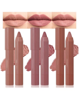 3 Colors Matt Nude Lipstick Lipliner Lip Crayons Pack Set, Velvet Moisture Smooth Matte Lipstick Pencils, Waterproof&Waterlasting, #02#04#06 - pzsku/Z33F51AC001022031B3E6Z/45/_/1717029413/9b62916f-5392-42b1-b8ea-5e08c75aac29