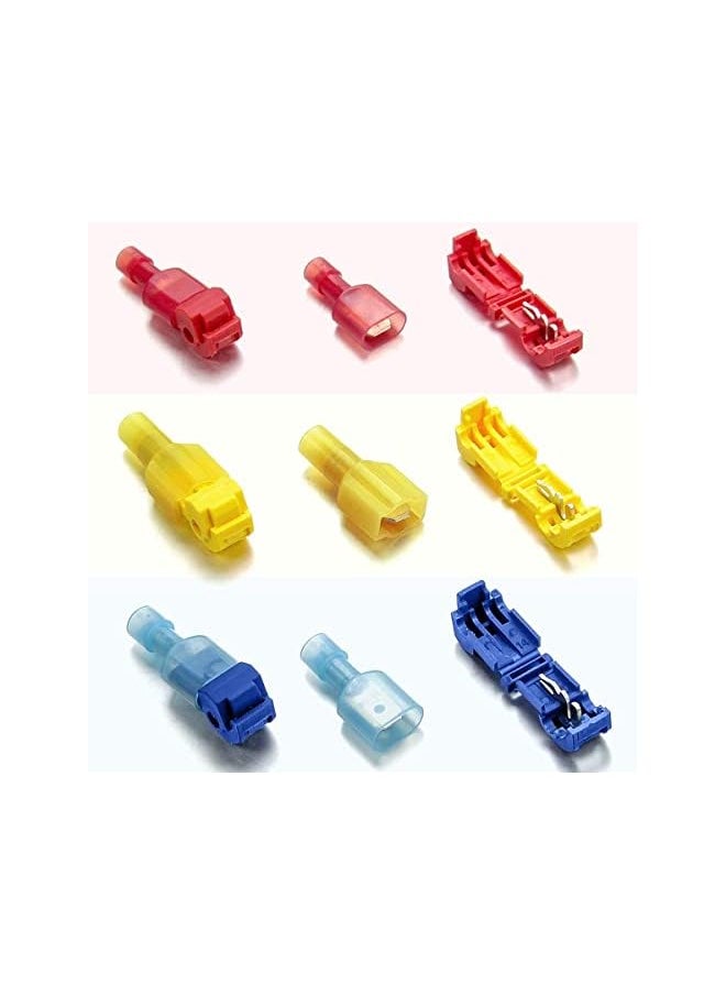 PROMASS promass 240 PCS T-Tap Wire Connectors Self-Stripping Quick Splice Electrical Terminals and Nylon Insulated Male Quick Disconnect Spade Terminals Kit with Storage Case  - Image 2