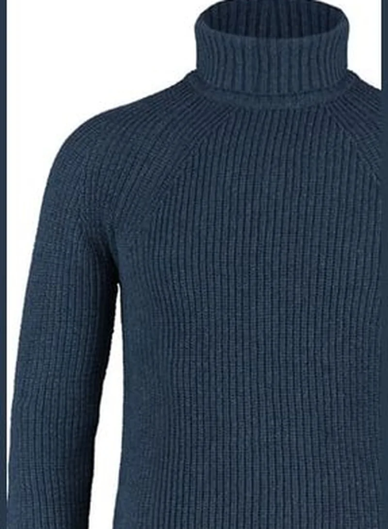 trendyol Indigo Men's Slim Fit Turtleneck Raglan Sleeve Basic Knitwear Sweater TMNAW21KZ0404