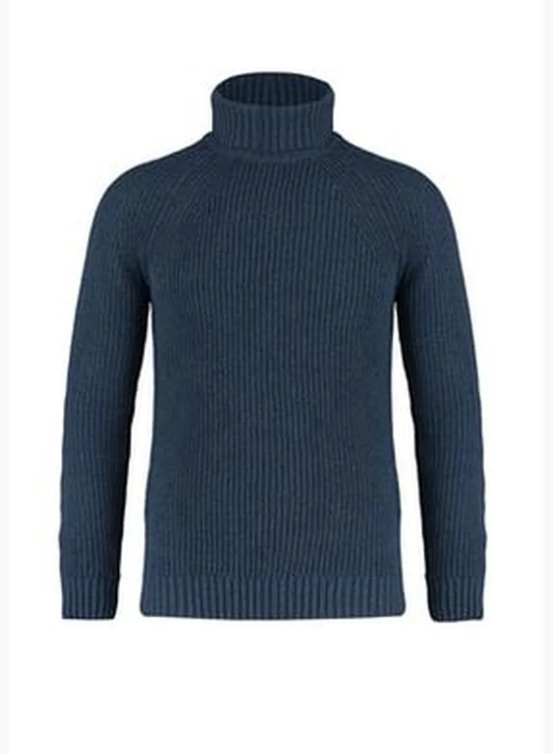 trendyol Indigo Men's Slim Fit Turtleneck Raglan Sleeve Basic Knitwear Sweater TMNAW21KZ0404