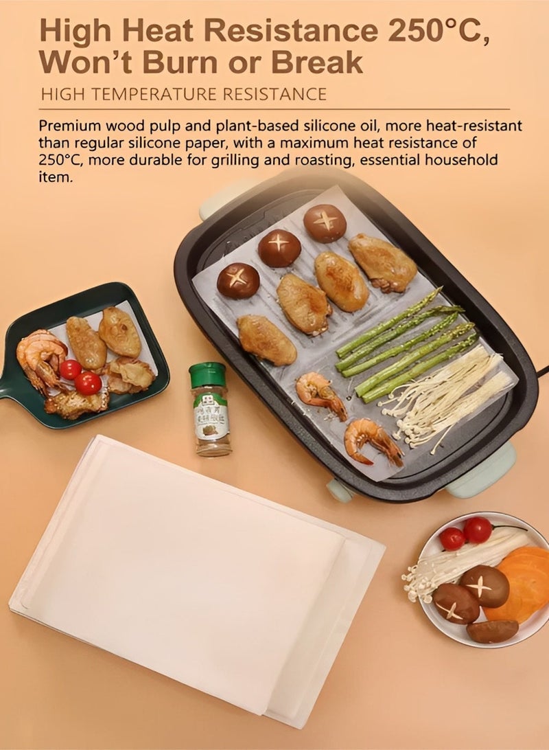 BELANO Baking Paper Sheets Non Stick, Parchment Paper Precut Heat Resistant, Food Grade Oven Liner for Cooking and Grilling White 100 Pieces - Image 4