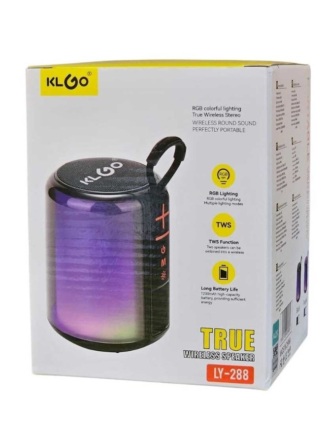 KLGO True Wireless Stereo Speaker with RGB Colorful Lighting Portable Bluetooth Waterproof - Image 4