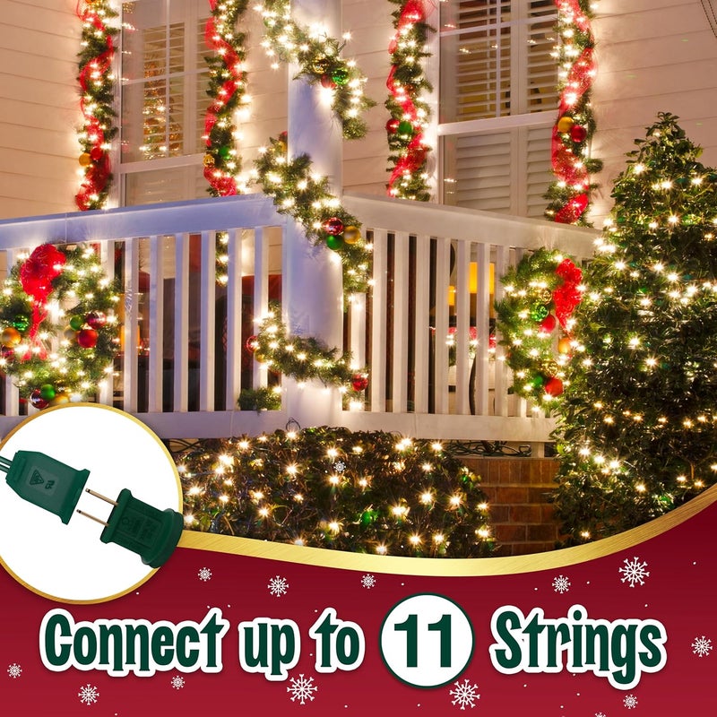stargo Clear Warm White Christmas Tree Lights - 6.3 ft String of 35 Incandescent Mini Bulbs Multifunctional Lighting Modes, for Decorative, Bedroom, Outdoor, Xmas Twinkle Lights with Green Wire Total 6.6 ft - Image 4
