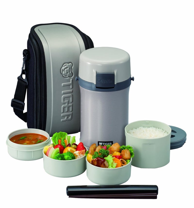 TIGER Tiger Corporation LWU-F200 Plastic Thermal Lunch Box, Silver 