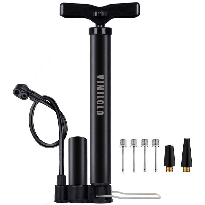 VIMILOLO Bike Pump, Air Bicycle Pump Inflator for Presta and Schrader Valve Tire Ball Bike Portable Pumps 160PSI & 11BAR - Image 1