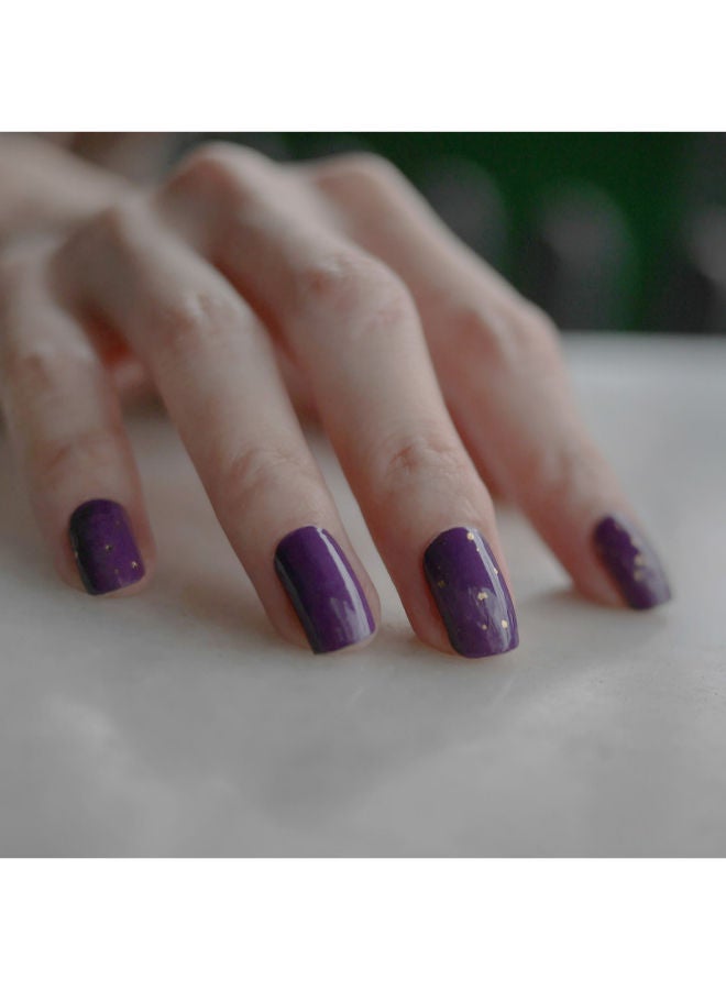 NODSPARK 16 قطعة ملصقات أظافر مصممة بتصميم زهور البانسي (X موكب بنفسجي) - Image 2