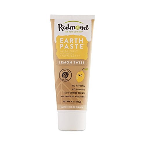 Redmond Earthpaste Natural NonFlouride Toothpaste LemonTwist 4 Ounce Tube 12 Pack