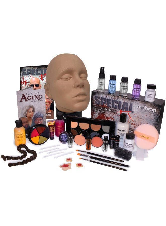 mehron Makeup Special FX All-Pro Makeup Kit with Practice Head | Complete Professional Stage Kit Includes Practice Head | Special Effects for Theatre, Halloween, & Cosplay - Image 1