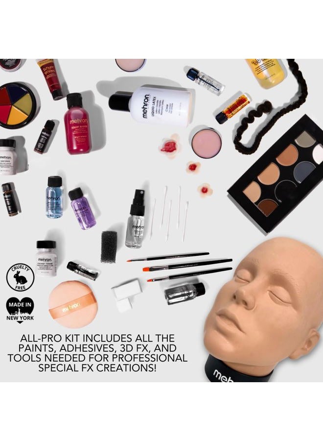 mehron Makeup Special FX All-Pro Makeup Kit with Practice Head | Complete Professional Stage Kit Includes Practice Head | Special Effects for Theatre, Halloween, & Cosplay - Image 3