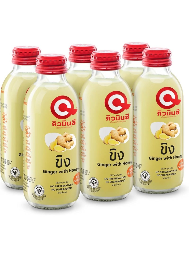 QMINC Ginger Flavor Juice Drink, Pack of 6, 150ml Each, 900ml Total, Bottle Container, Immunity & Energy Booster - Image 1