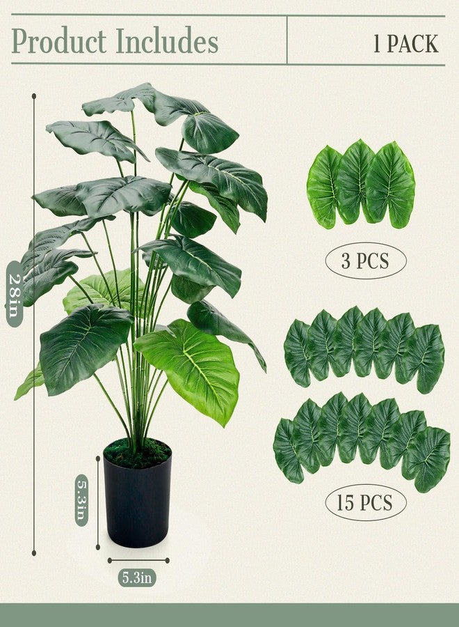 Der Rose 28'' Fake Plants Large Artificial Tropical Faux Plants Indoor Tall for Room Home Bathroom Farmhouse Outdoor Decor - Image 3