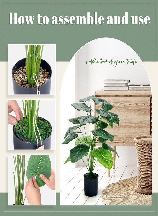 Der Rose 28'' Fake Plants Large Artificial Tropical Faux Plants Indoor Tall for Room Home Bathroom Farmhouse Outdoor Decor - Image 4