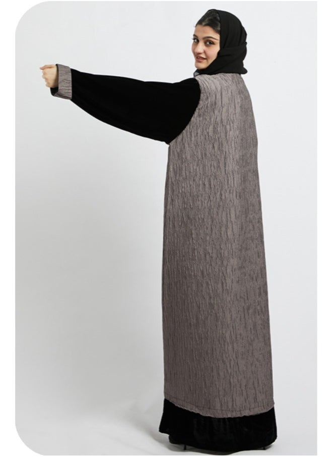 Evva Evva Luxury Saudi Abaya for Women – Elegant Open Front Modest Wear in Premium Fabric – Ideal for Ramadan, Eid, and Everyday Elegance  - Image 3