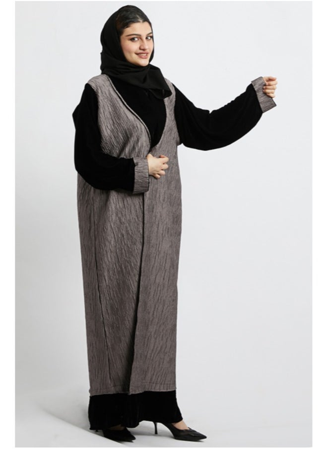 Evva Evva Luxury Saudi Abaya for Women – Elegant Open Front Modest Wear in Premium Fabric – Ideal for Ramadan, Eid, and Everyday Elegance  - Image 1