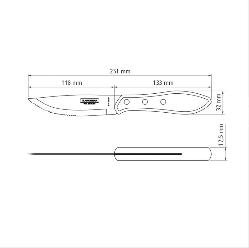 Tramontina WW 5 Jumbo Steak Knife with Polywood Handle - Image 2