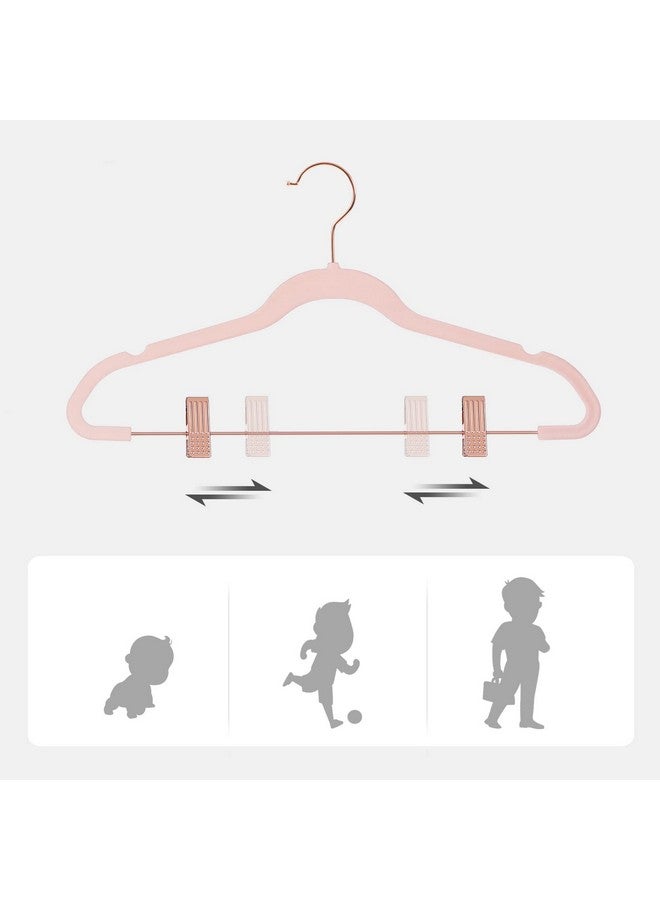SONGMICS SONGMICS 24 Pack Pants Hangers, 16.7 Inch Coat Hangers with Rose Gold Colored Movable Clips, Heavy-Duty, Non-Slip, Space-Saving, for Pants, Skirts, Dresses, Light Pink UCRF14PK24 - Image 4