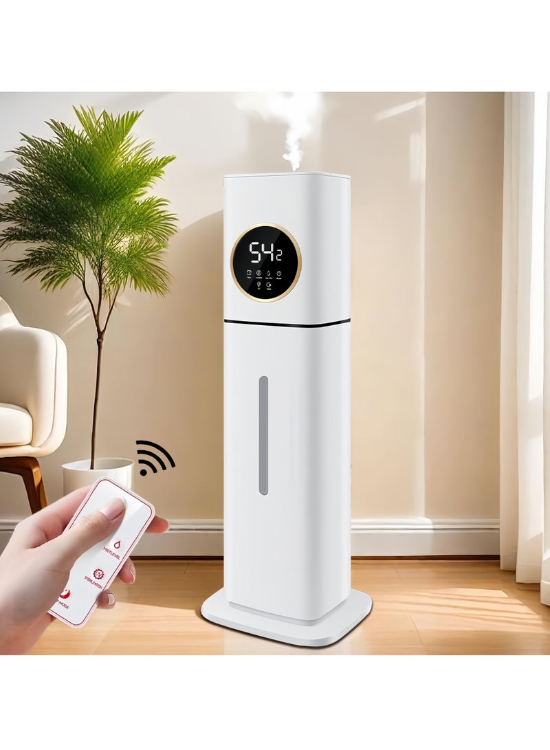 ET-LIFE 8L Smart Humidifier - 32H Runtime for Large Room, Top Fill Cool Mist with Remote Control & LED Display, Auto Shut-Off, Essential Oil Tray & UV Sterilization, 360° Nozzle, Quiet SC-D2303 White - Image 1