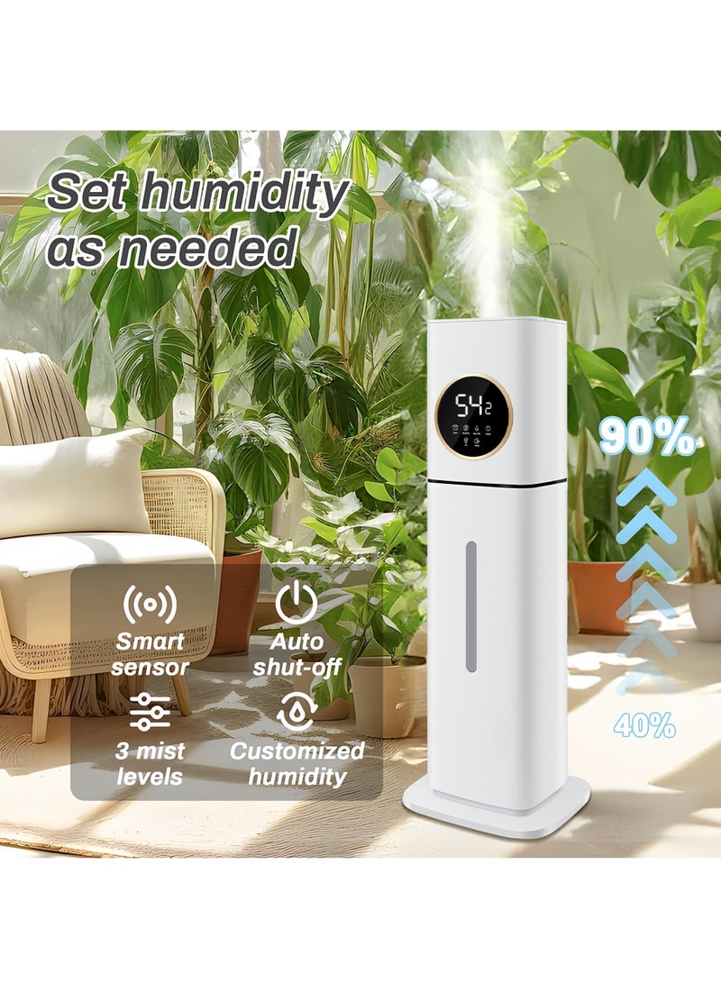 ET-LIFE 8L Smart Humidifier - 32H Runtime for Large Room, Top Fill Cool Mist with Remote Control & LED Display, Auto Shut-Off, Essential Oil Tray & UV Sterilization, 360° Nozzle, Quiet SC-D2303 White - Image 5
