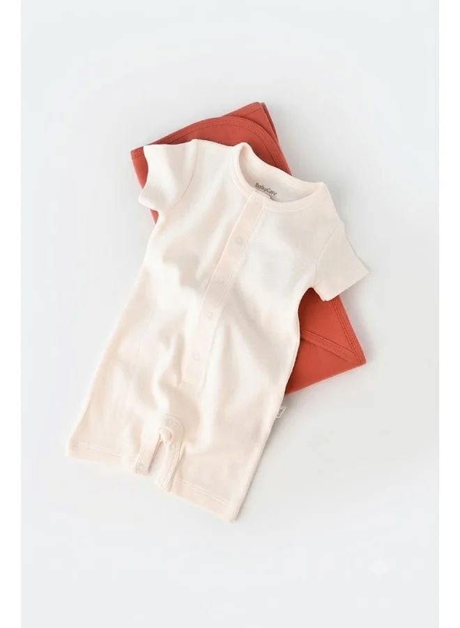Magu Unisex Baby Organic Cotton Short-Sleeve Romper.