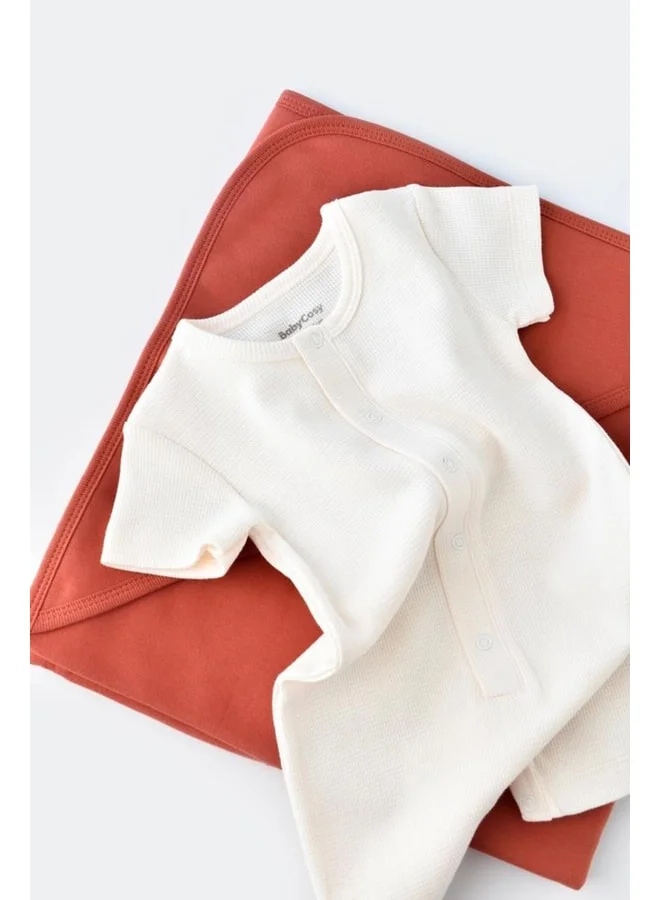 Magu Unisex Baby Organic Cotton Short-Sleeve Romper.