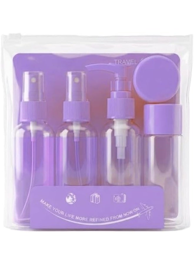 5-Piece Travel Shampoo, Conditioner Dispenser for soap cream, Perfume and lotion Dispensing Bottle Portable Hotel Shampoo Shower Gel Travel Squeeze Lotion Combo Kit, Containers (Multicolor) - Image 2