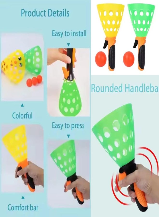 Harshiv Click & Catch Ball Game - Big Size 25×14 cm Pop & Catch Set with 2 Scoops & 2 Balls | Indoor Outdoor Fun Toy | Gift for Kids (Big Size) - Image 5