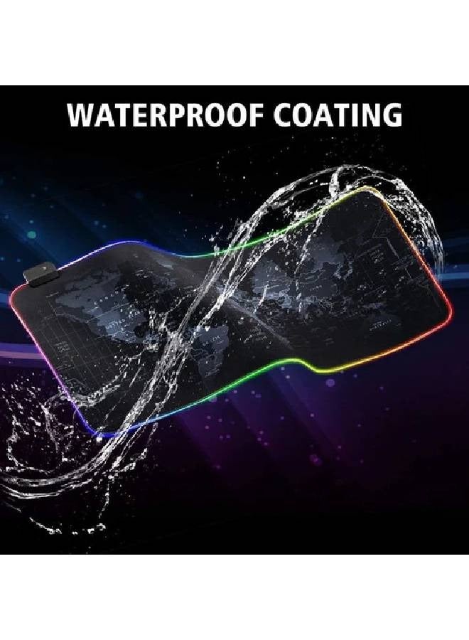 عام لوحة ماوس ألعاب RGB ذات خريطة العالم مقاس XL مطاطية مزودة بمنفذ USB سلكي للفأرة ولوحة المفاتيح - Image 4