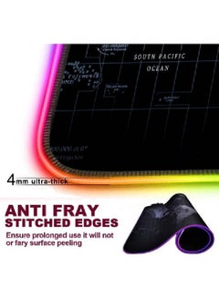 جنرال لوحة ماوس ألعاب RGB ذات خريطة العالم مقاس XL مطاطية مزودة بمنفذ USB سلكي للفأرة ولوحة المفاتيح  - Image 5