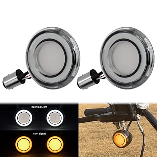 HDBUBALUS Motorcycle Front Turn Signals 1157 LED Bullet Running Light for Harley Touring Road King Road Glide Softail Electra Glide Sportster 1200 Low rider Smoke Lens - Image 2