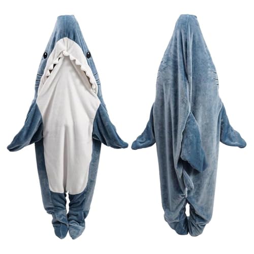 Gudina Gudina Shark Blanket Hoodie Onesie Shark Onesie Adult Shark Sleeping Bag for Kid S 