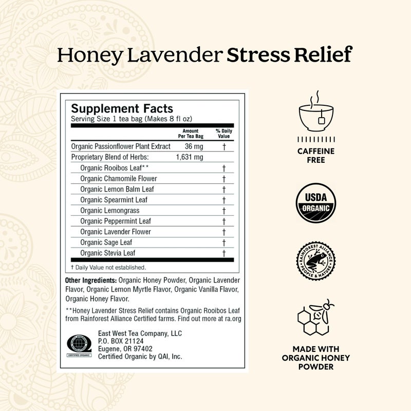 Yogi Tea Honey Lavender Stress Relief Tea - 16 Tea Bags per Pack (6 Packs) - Organic Chamomile Lavender Tea - Includes Lemon Balm, Lemongrass, Spearmint Leaf, Peppermint Leaf, Honey Flavor & More - Image 3