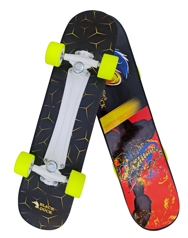 jaspo Fiber Composite Black Duck (26Inches X 6.5Inches) Complete Fibre Material Skateboard Suitable for All Age Group (Angry) - Image 1