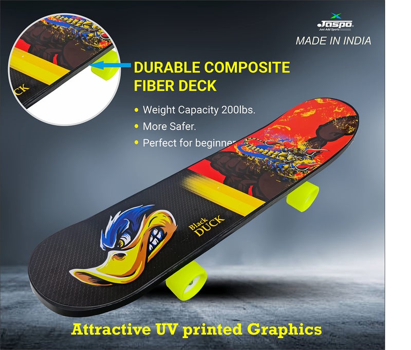 jaspo Fiber Composite Black Duck (26Inches X 6.5Inches) Complete Fibre Material Skateboard Suitable for All Age Group (Angry) - Image 3