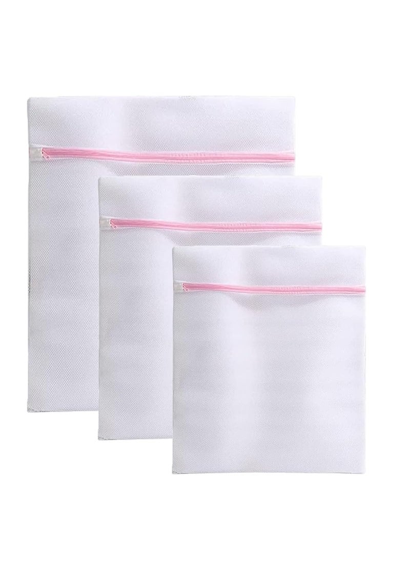 Prostuff.in Prostuffin Portable Mesh Laundry Clothes Washing Bag With Zipper for Delicates like Blouses Sweaters Jeans Underwear Hosiery Coats Bras Laundry Stocking Multicolour 1 Set 3 Sizes  - Image 1