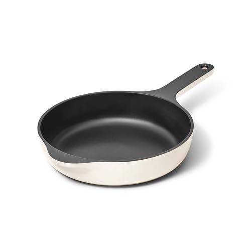 Caraway Cast Iron Skillet 8 Enameled Cast Iron Pan With 3 Layer Enamel Coating No Seasoning Required Compatible With All Stovetops Free From Forever Chemicals Cream - Image 1