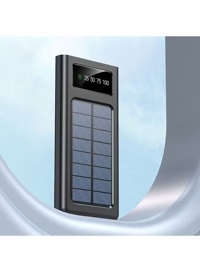 هوميفا بنك طاقة يعمل بالطاقة الشمسية بسعة 20000 مللي أمبير، شاحن سريع محمول، بطارية خارجية مزدوجة بمنفذي USB مع مصباح LED، متوافق مع أجهزة iPhone وAndroid والأجهزة اللوحية وأجهزة USB - بنك طاقة للسفر والرحلات - Image 1