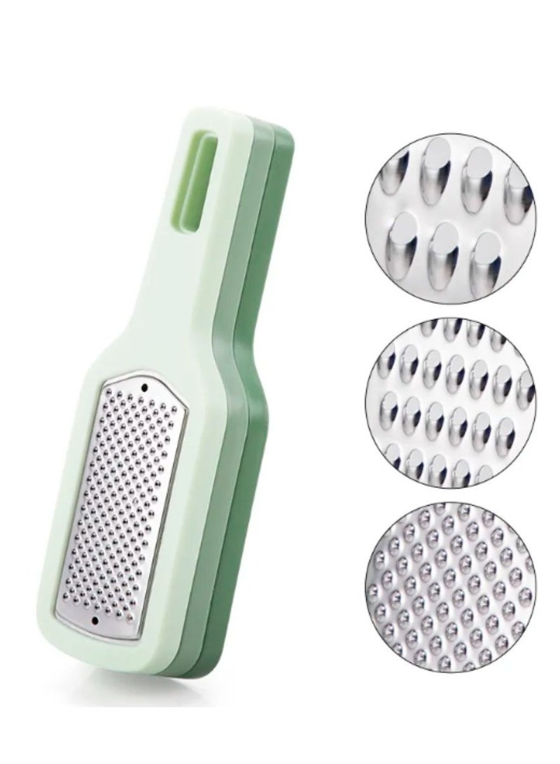 3 pieces manual kitchen grater set three-in-one overlapping design & hole for easy storage three different sharp blades plastic*stainless Steel - Image 3
