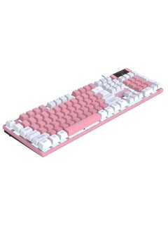 Forev FV-Q8 Wired Gaming Keyboard Esports Light-Emitting Office Desktop Laptop Wired Film Wired Keyboard (FV-Q1 White - Pink)  - Image 1