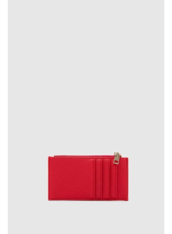 Shule Bags  Red Linen-Textured Women's Cardholder for Women | Best Price UAE