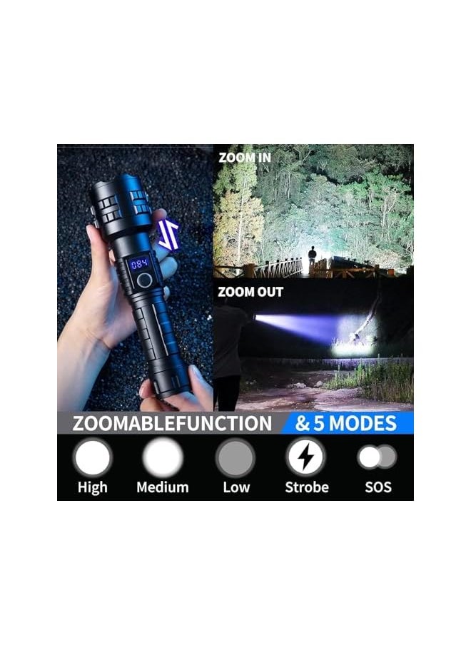 PROMASS promass Rechargeable LED Flashlights High Lumens, 20000 Lumens Flash Light Led flashlights Tactical, XHP70 Led Torch Light High Power, USB Handheld Powerful Torches for Camping Hiking Emergency  - Image 3