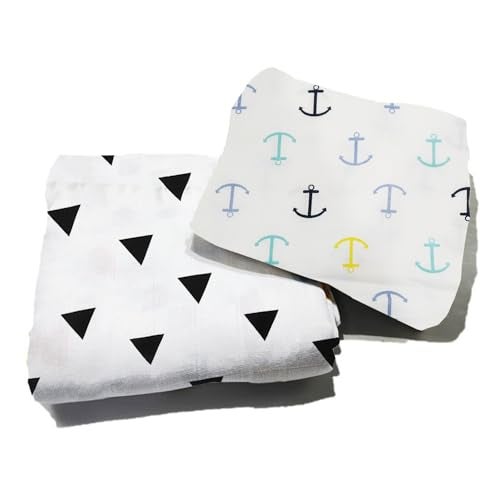 Mahaveer Cotton Organic Cotton Muslin Pack of 2 Baby Bath Towel 120 Cm X 120 Cm_Tri Plus, 400 TC, White - Image 1