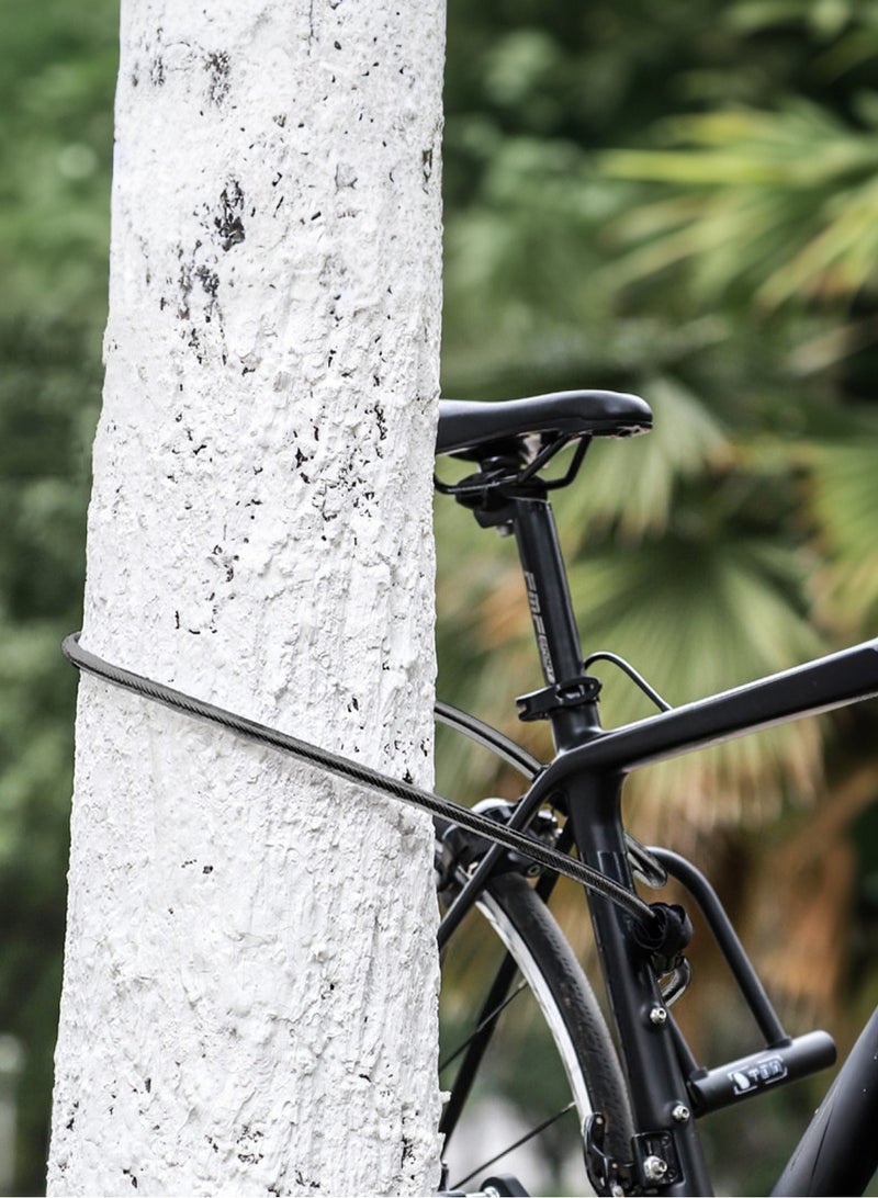 لوبيتيز U قفل (قفل + كابل الأسود مجموعة) قفل سبيكة الزنك النواة قفل مكافحة السرقة مع مفاتيحين و U قفل قوس، D فتحة خوذة قفل لدراجة نارية دراجة جبلية صغيرة - Image 4