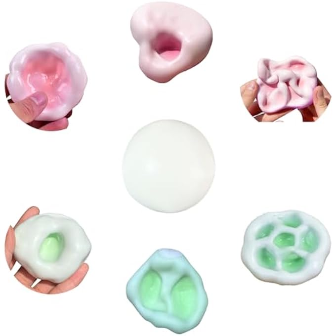 Gezan Shapeable Squishy Toys Stress Balls Stress Relief Sand Glutinous Balls Fidget Toys for Adults Anxiety Relief (Pink,Green) - Image 1