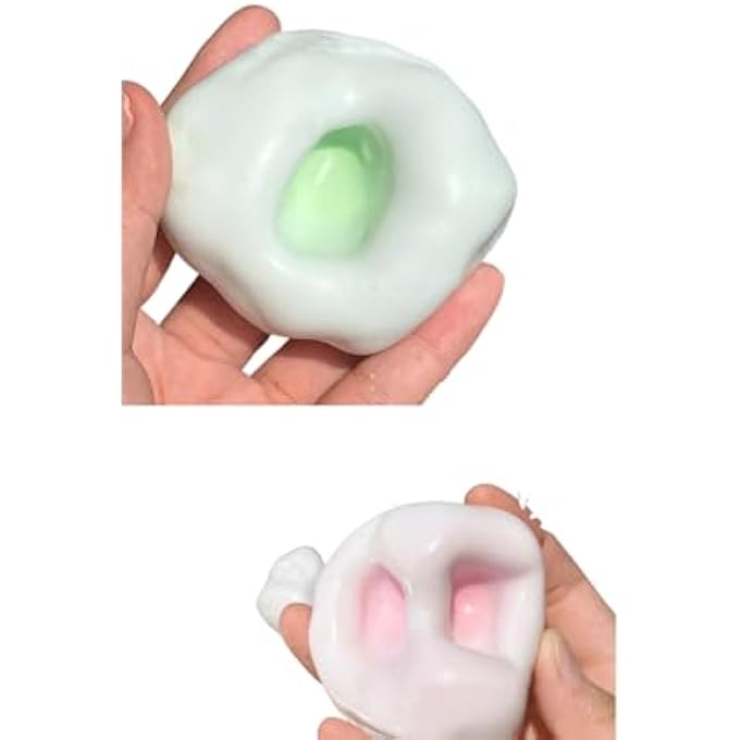 Gezan Shapeable Squishy Toys Stress Balls Stress Relief Sand Glutinous Balls Fidget Toys for Adults Anxiety Relief (Pink,Green) - Image 2