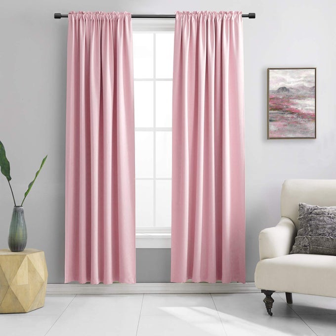PINK BLACKOUT DRAPES FOR GIRLS ROOM HOME DECORATION PRIVACY PROTECTION THERMAL INSULATED BLACKOUT WINDOW DRAPE WITH ROD POCKET 2 PANELS42 X 84 INCH