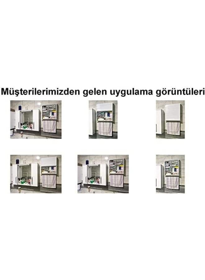 Multi-Purpose Locker Can be used as a Medicine Cabinet, Cosmetic Accessory, Hardware Cabinet 14 Transparent Drawers, Decorative sliding front door, Transparent White Inner Shelf, White - Image 3